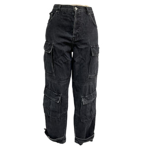 Grlfrnd Utility Black Lex Cargo Denim Jeans Size 28