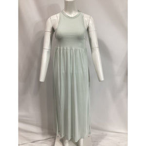 Ninety Percent Gathered Organic Cotton Blue Maxi Dress Size XS