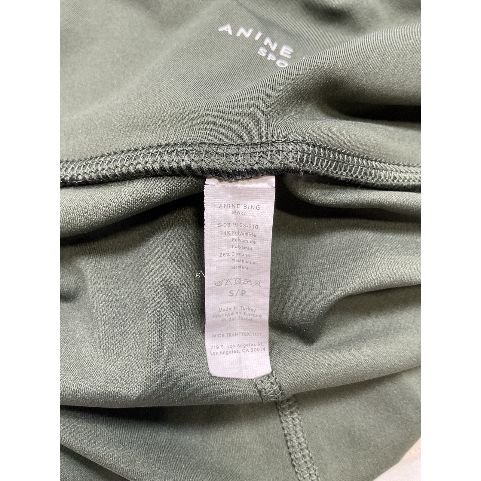 Anine Bing Sport Green Polyamide Bran Legging Size S