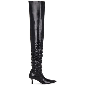 Alexander Wang Sleek Black Viola 65 High Hip Thigh High Boots Size 38 EU / US 8