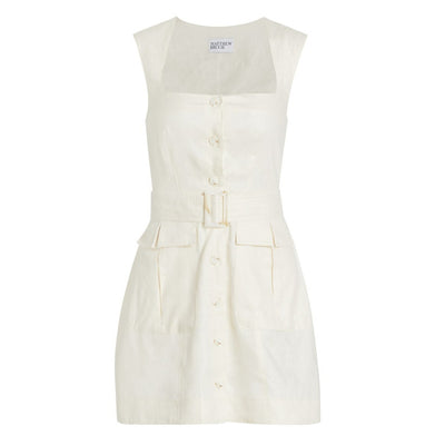 Saks Fifth Avenue Belted Cream Apron Cargo Minidress Size XS