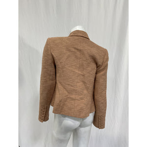 L'Agence 'Brooke' Tan Cotton Double Breasted Crop Blazer Size 4