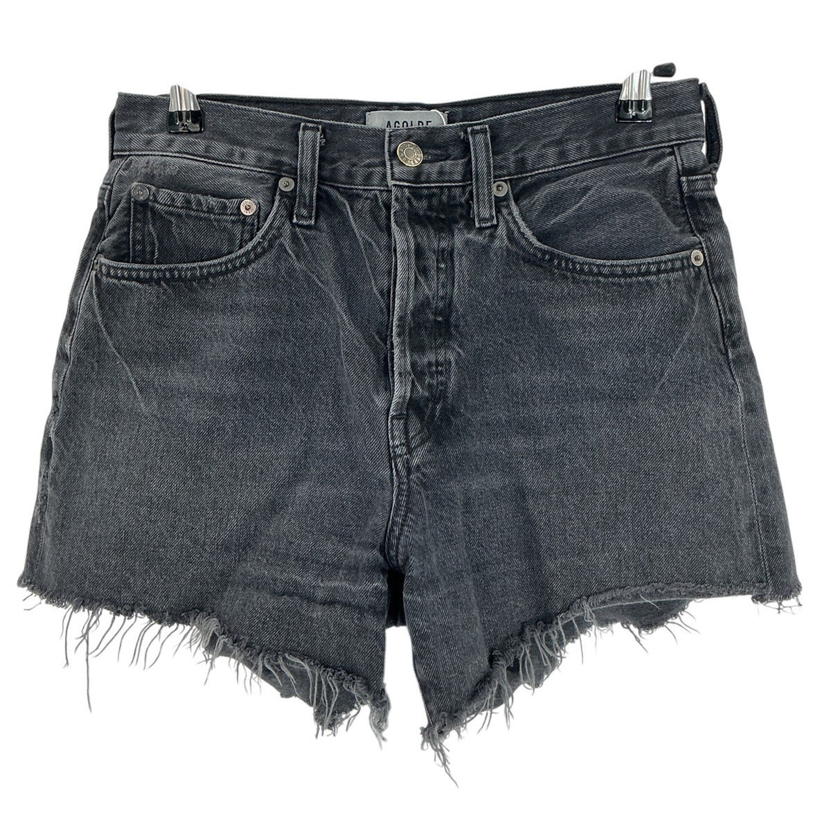 AGOLDE Distressed Black Parker Denim Shorts Size 25