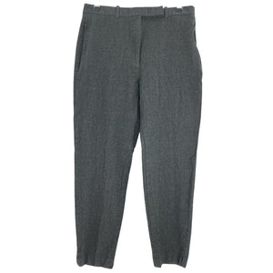 Theory Sleek Black Tapered High-Waist Flannel Pants Size 4