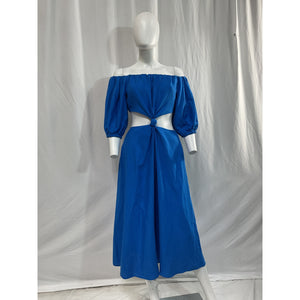 Farm Rio 'Knot' Blue Off Shouder Midi Dress Size S
