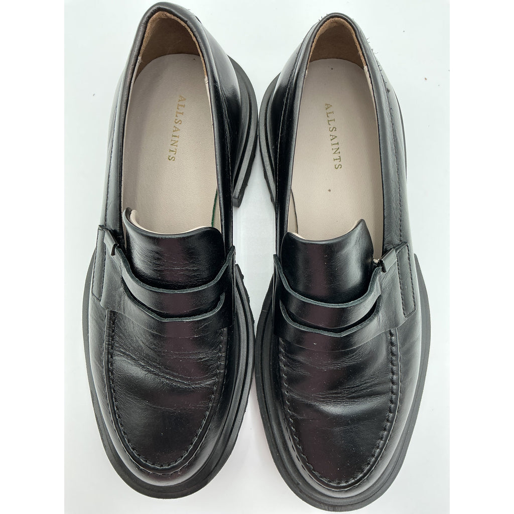Allsaints 'Lola' Black Leather Loafer Size 6