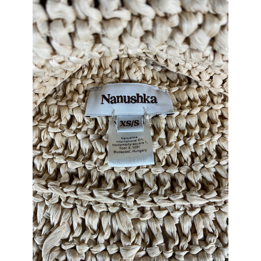 Nanushka 'Dunia' Beige Cellulose Rayon Hat Size XS / S