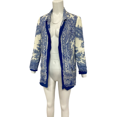 Allsaints Paisley Blue And White Aleida Rafaella Blazer Size 6