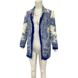 Allsaints Paisley Blue And White Aleida Rafaella Blazer Size 6
