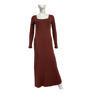 Hatch Minimalist Cinnamon Longsleeve Rib Dress Size 2