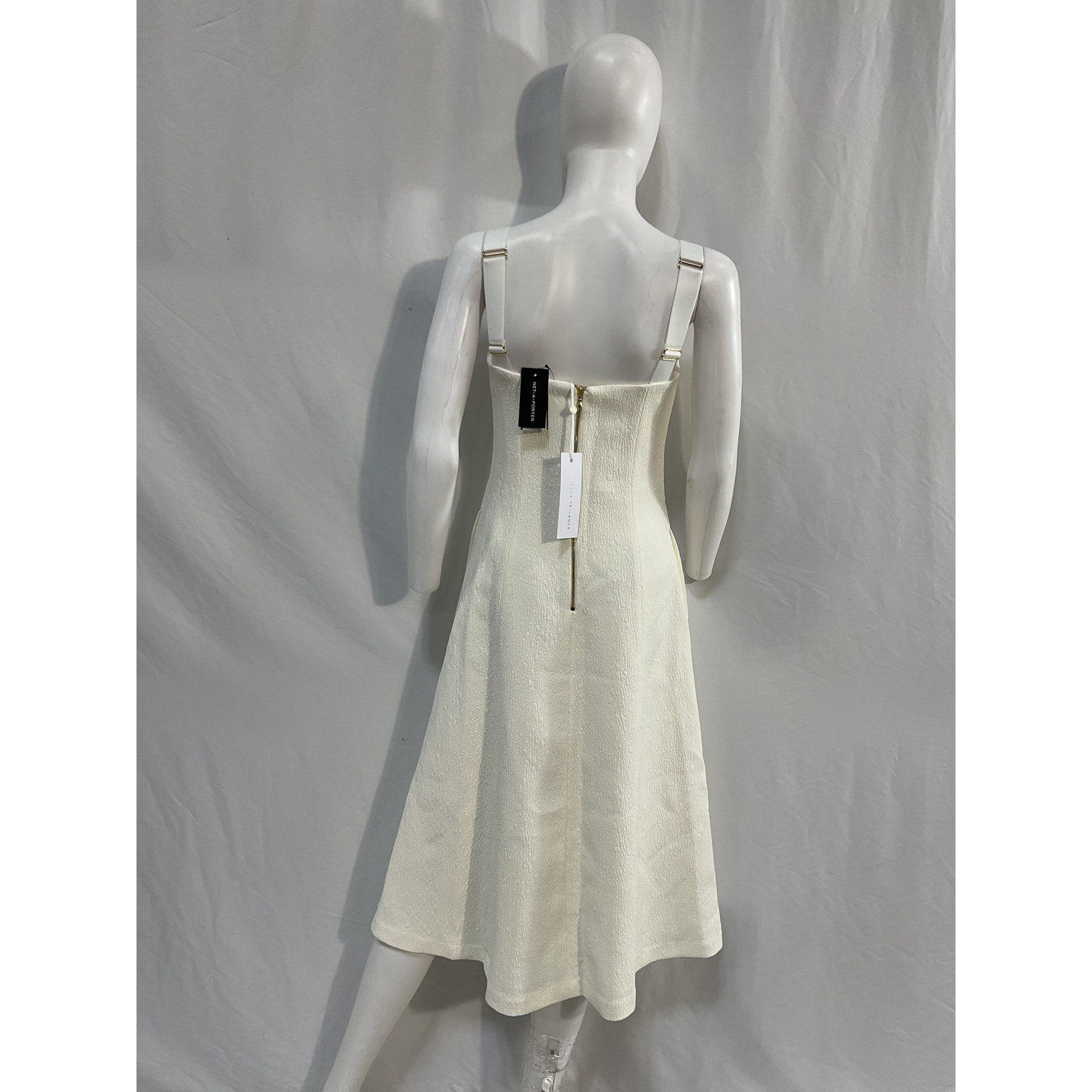 Rebecca Vallance 'Calla' White Cloqu� Midi Dress Size 2 - NWT