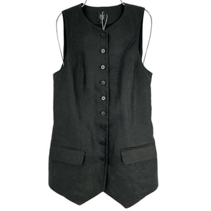 Helsa Tailored Black Button Tunic Vest Size S