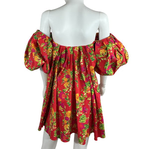 Caroline Constas Off Shoulder Red Palmer Mini Dress Size XS NWT