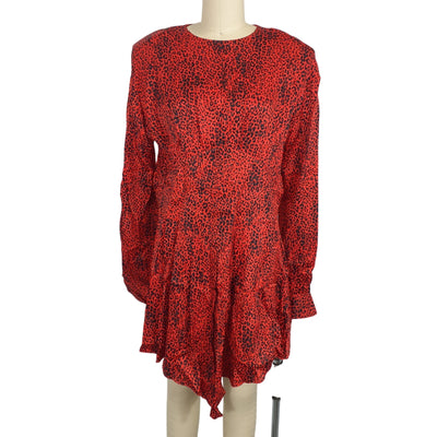 Alessandra Rich Silk Red Knee Length Dress Size 48 IT / US 12