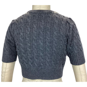 Loveshackfancy Embellished Charcoal Chapelle Sweater Size S