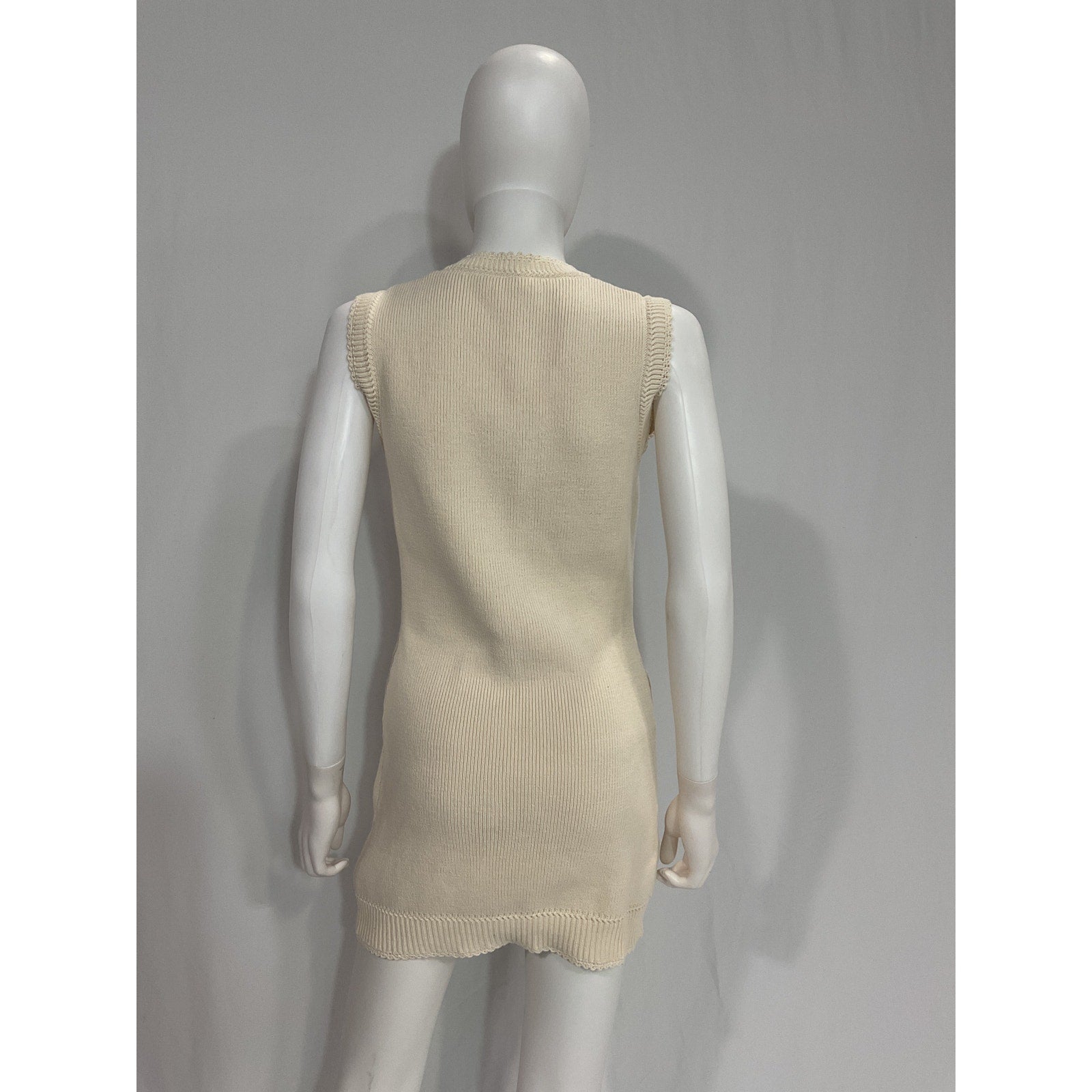 Reformation 'Catalina' White Cotton Jewel Neck Sleeveless Mini Dress Size S