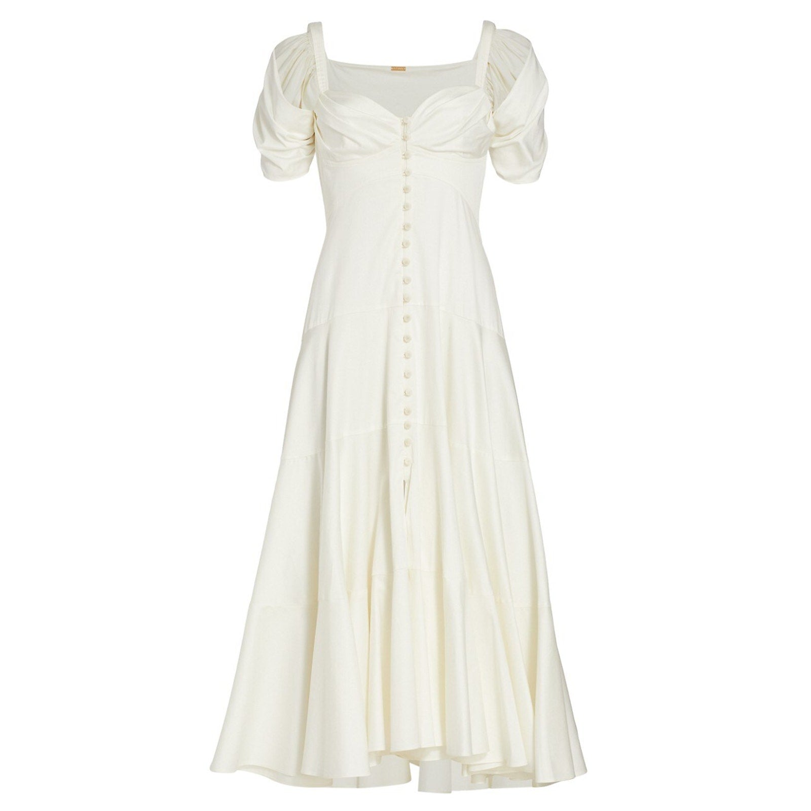 Cult Gaia 'Mina' White Cotton Cotton Poplin Midi Dress Size 12