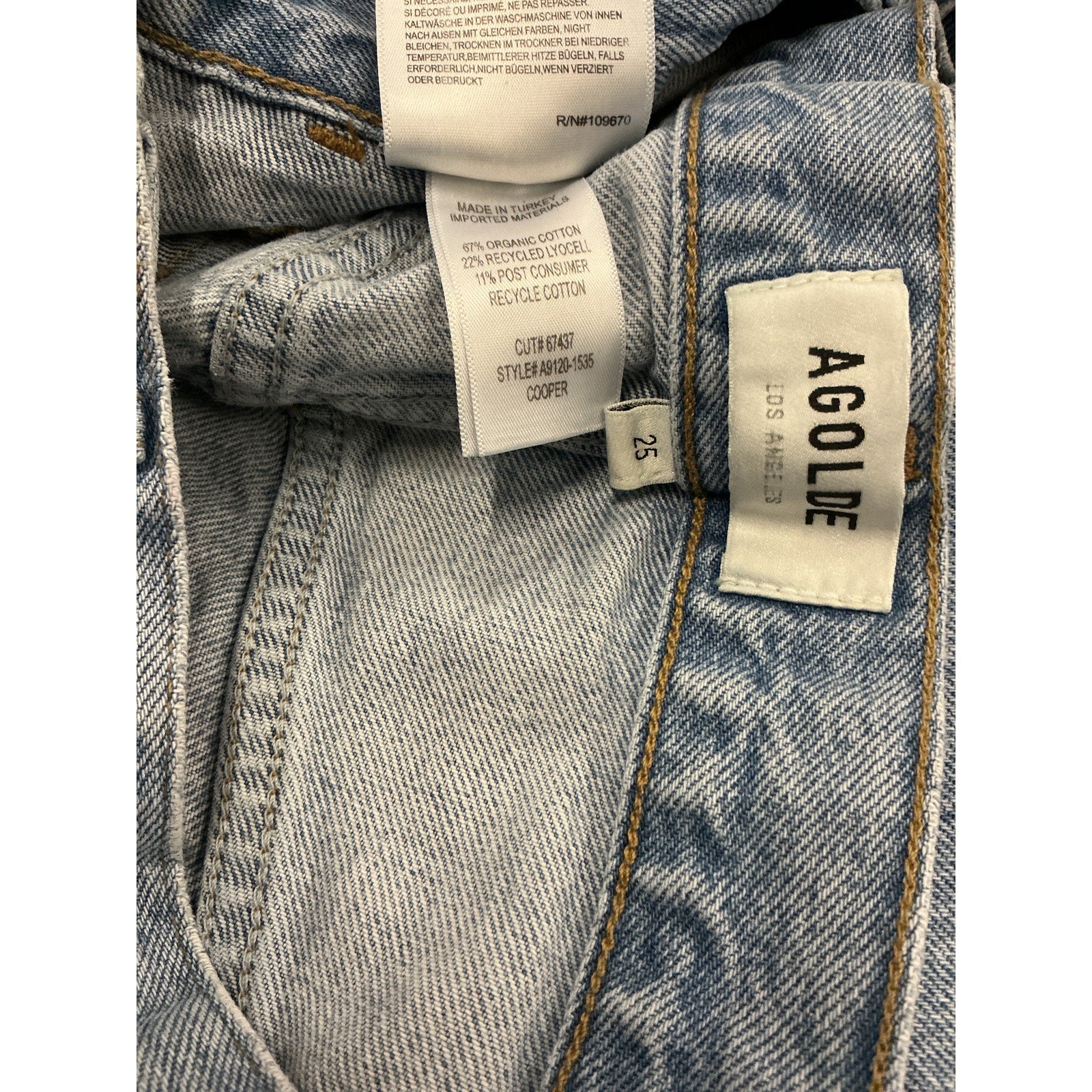 Agolde Cooper Blue Cotton Cargo Size 25