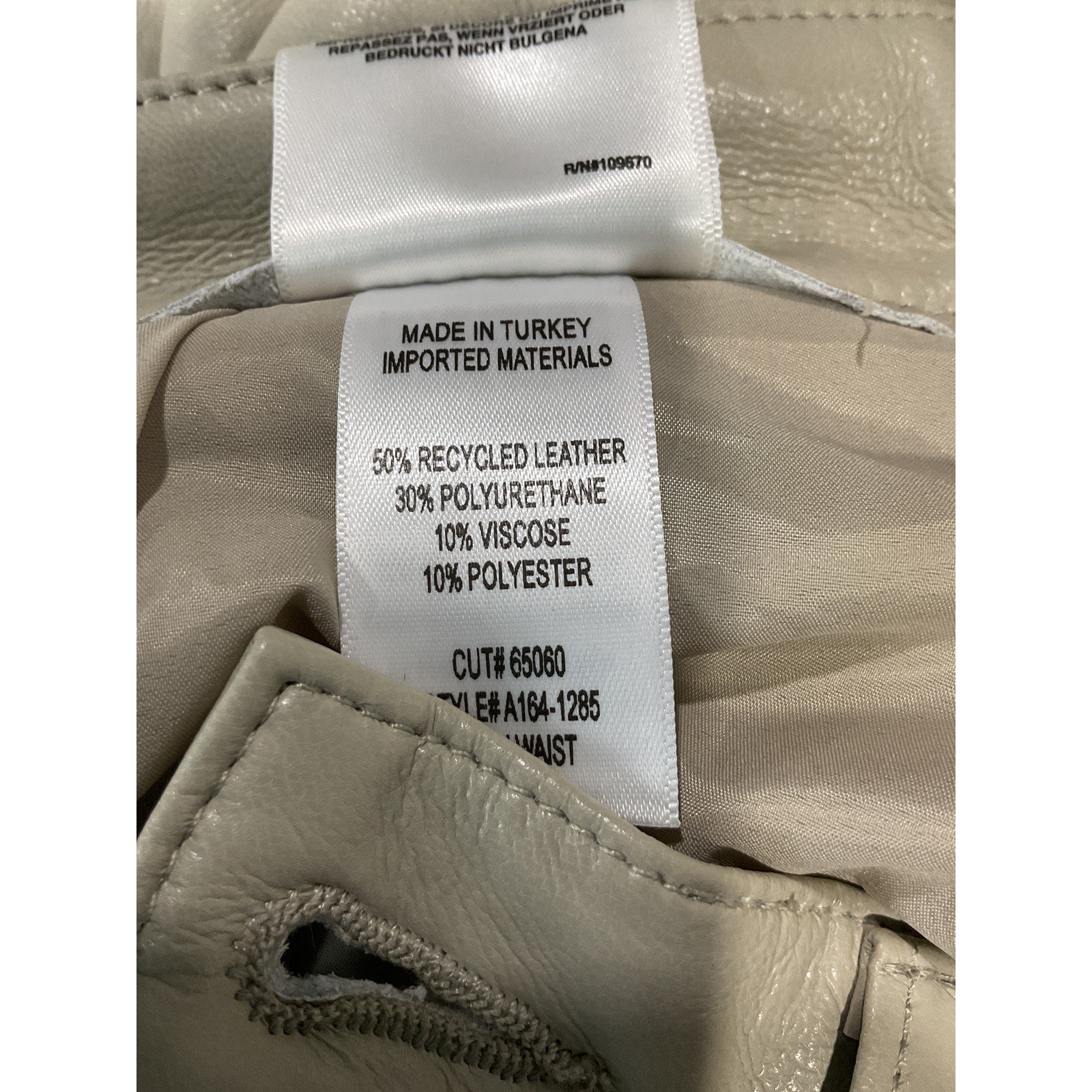 Agolde Recycled 90'S Beige Leather Pinch Waist Jean Size 25