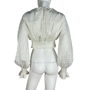 Majorelle Smocked White Sasha Blouse Size S