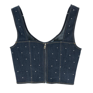 Cinq à Sept Embellished Blue Ora Bustier Top Size M