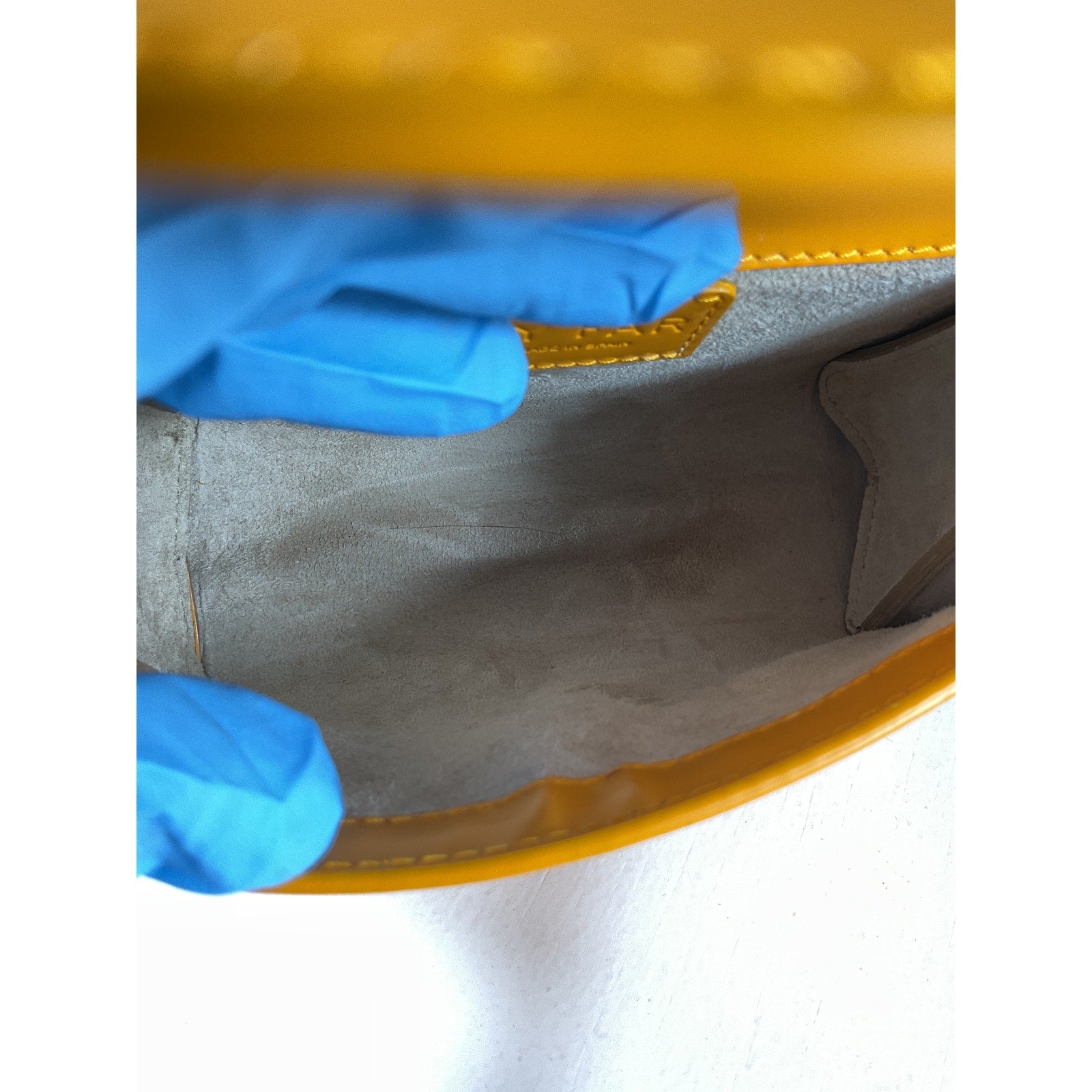 By Far Mini Semi Yellow Leather Bag