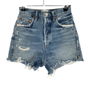 Agolde Distressed Blue Dee Shorts Size 24