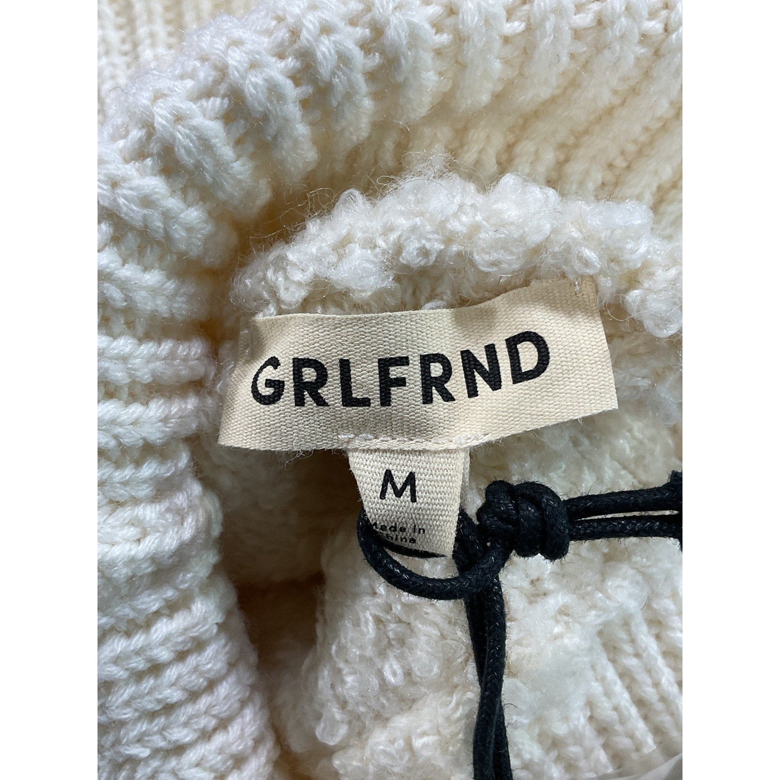 Grlfrnd 'Maeko Boucle' White Turtleneck Dress Size M - NWT