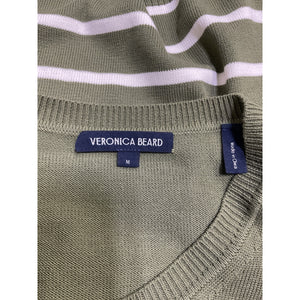 Veronica Beard 'Dianora' Green Viscose Striped Knit Top Size M