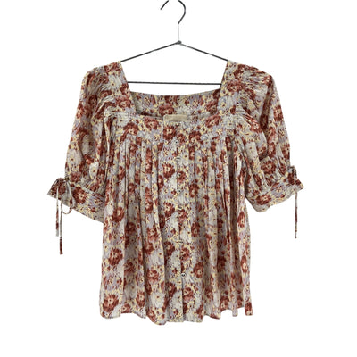 Ulla Johnson Pleated Multicolor Lorraine Size 6 Blouse