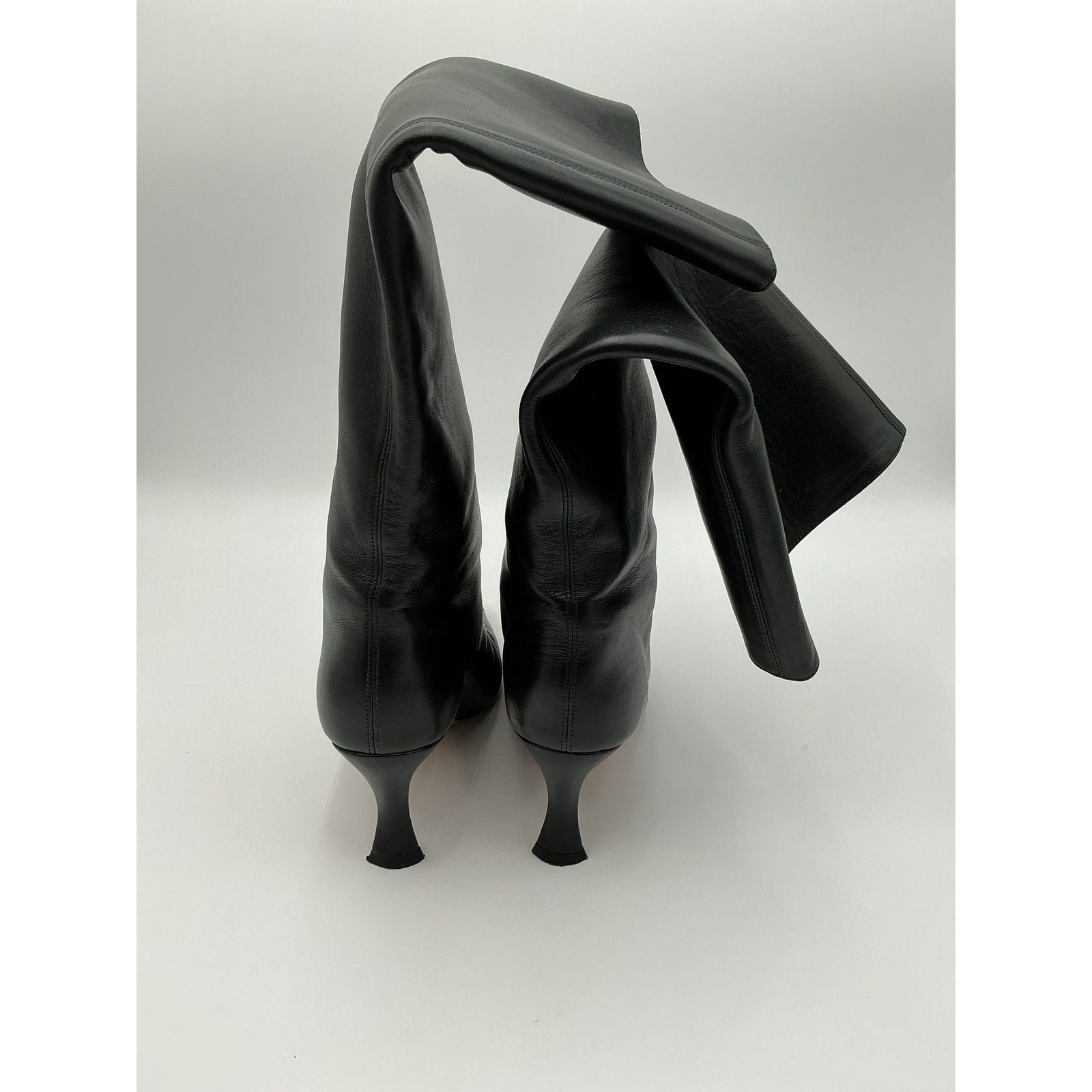 By Far 'Stevie 42' Black Leather Smooth Calf Leather Boots Size 11