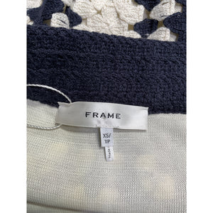 Frame Crocheted Blue Cotton Tassel Skirt Size XS