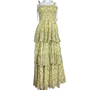 Hill House Home Floral Green Elise Maxi Dress Size M