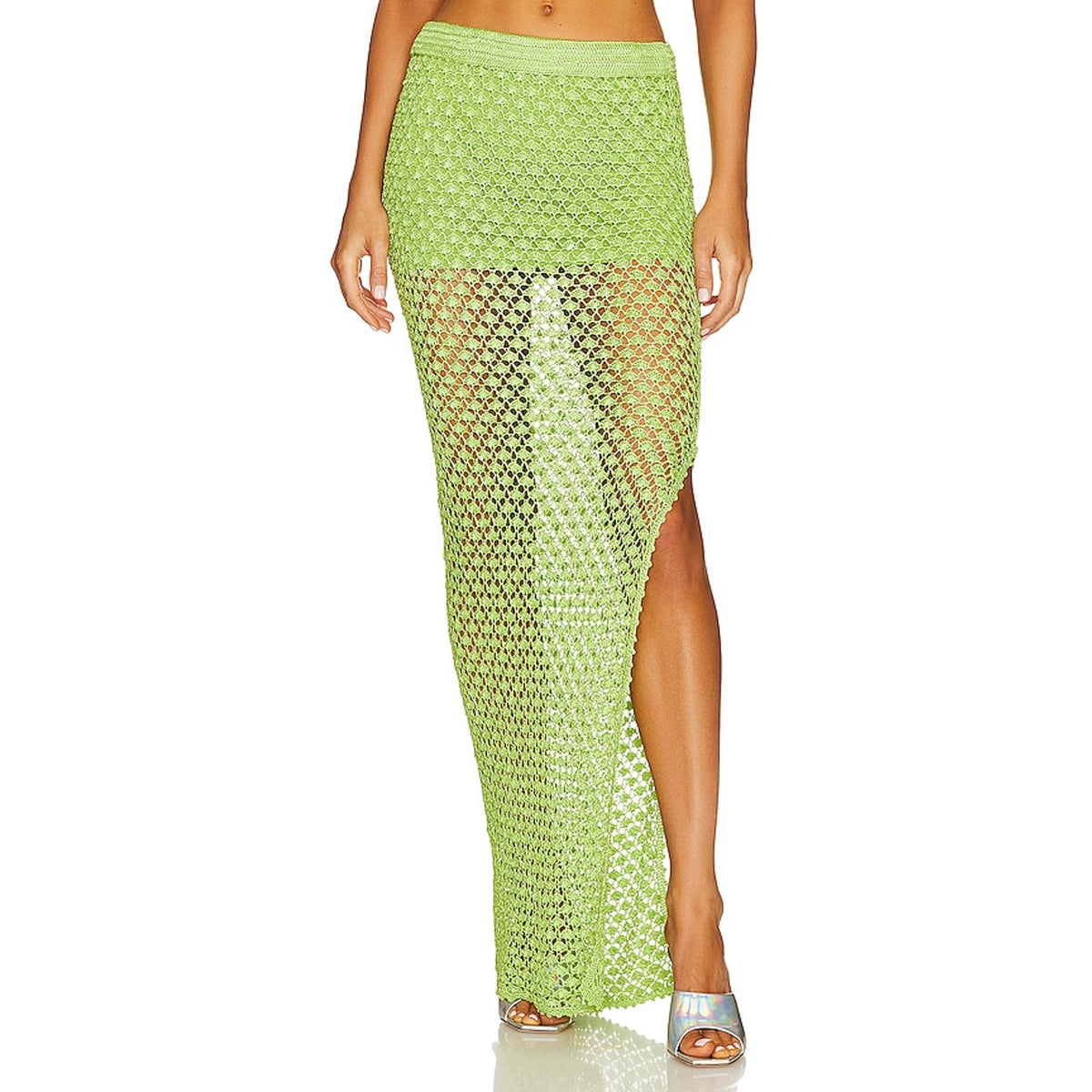 Ser.O.Ya 'Sandy' Green Crochet Skirt Size M