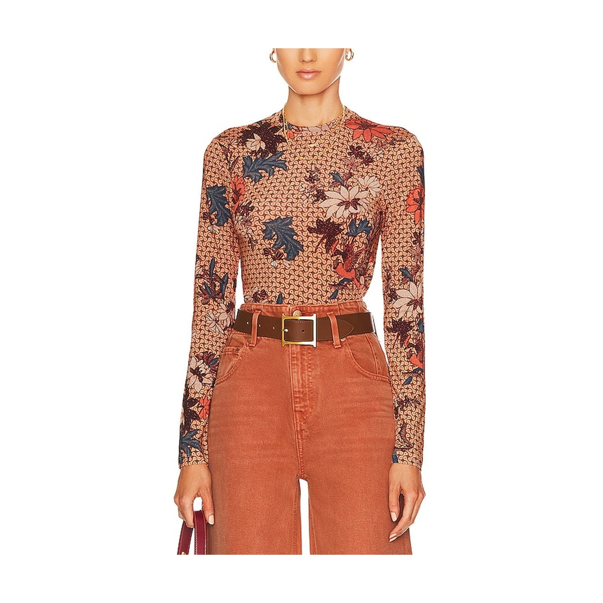 Ulla Johnson 'Eve' Brown Rayon Top Size S