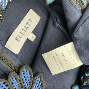Elliatt Embroidered Blue Times Dress Size L