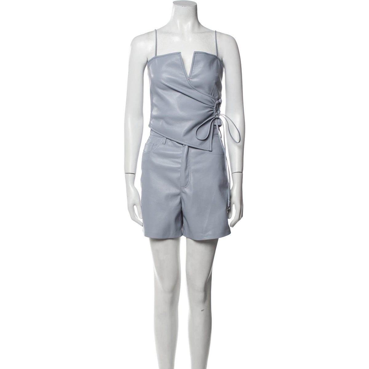 Nanushka Sleek Blue Wrap Camisole And Shorts Set Size Top  S / Shorts XS