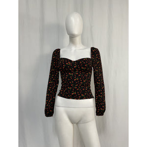 Reformation 'Reign' Black Viscose Top Size 2