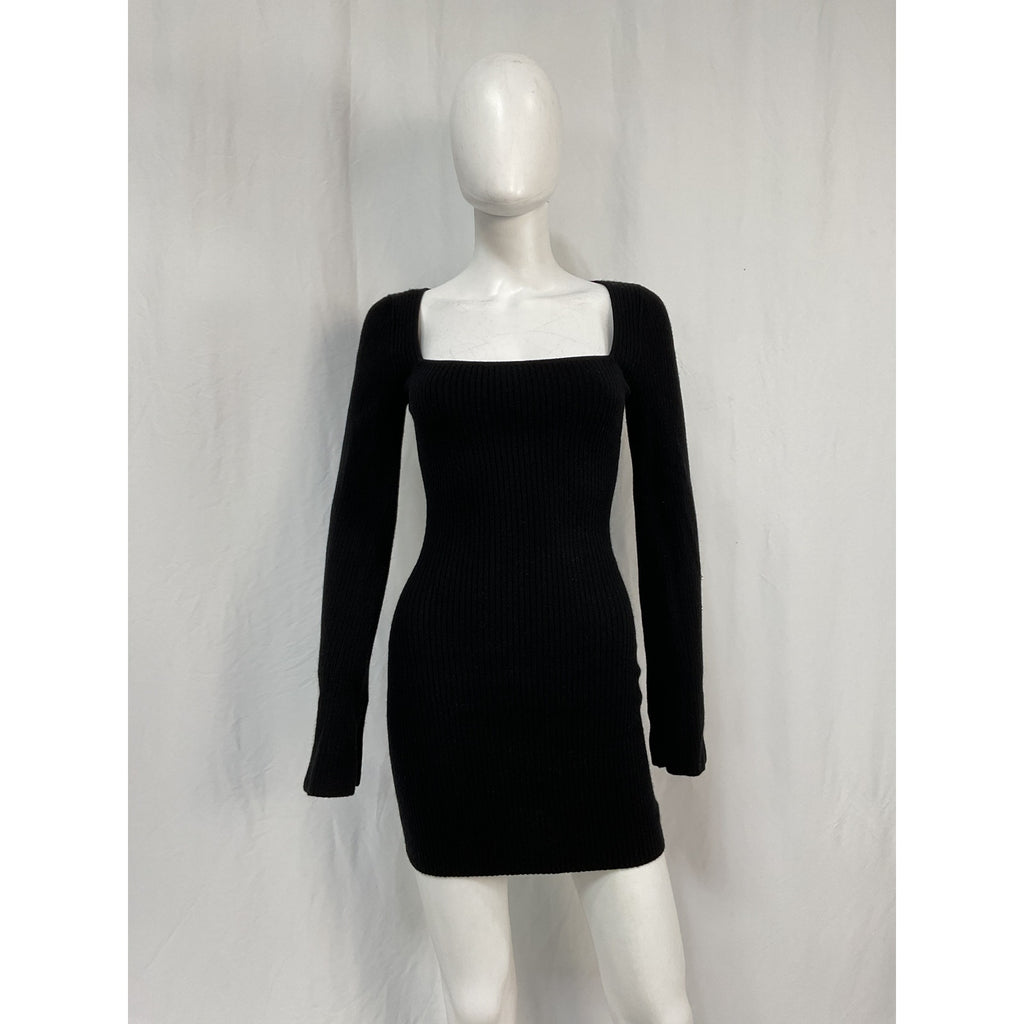 Reformation 'Autumn' Black Cashmere Sweater Mini Dress Size XS
