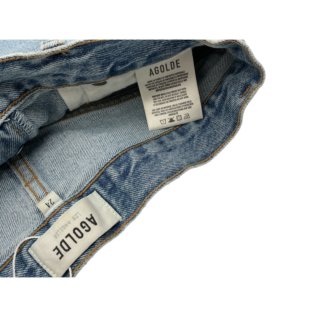 Agolde 'Parker' Blue Cotton Long Short Size 24