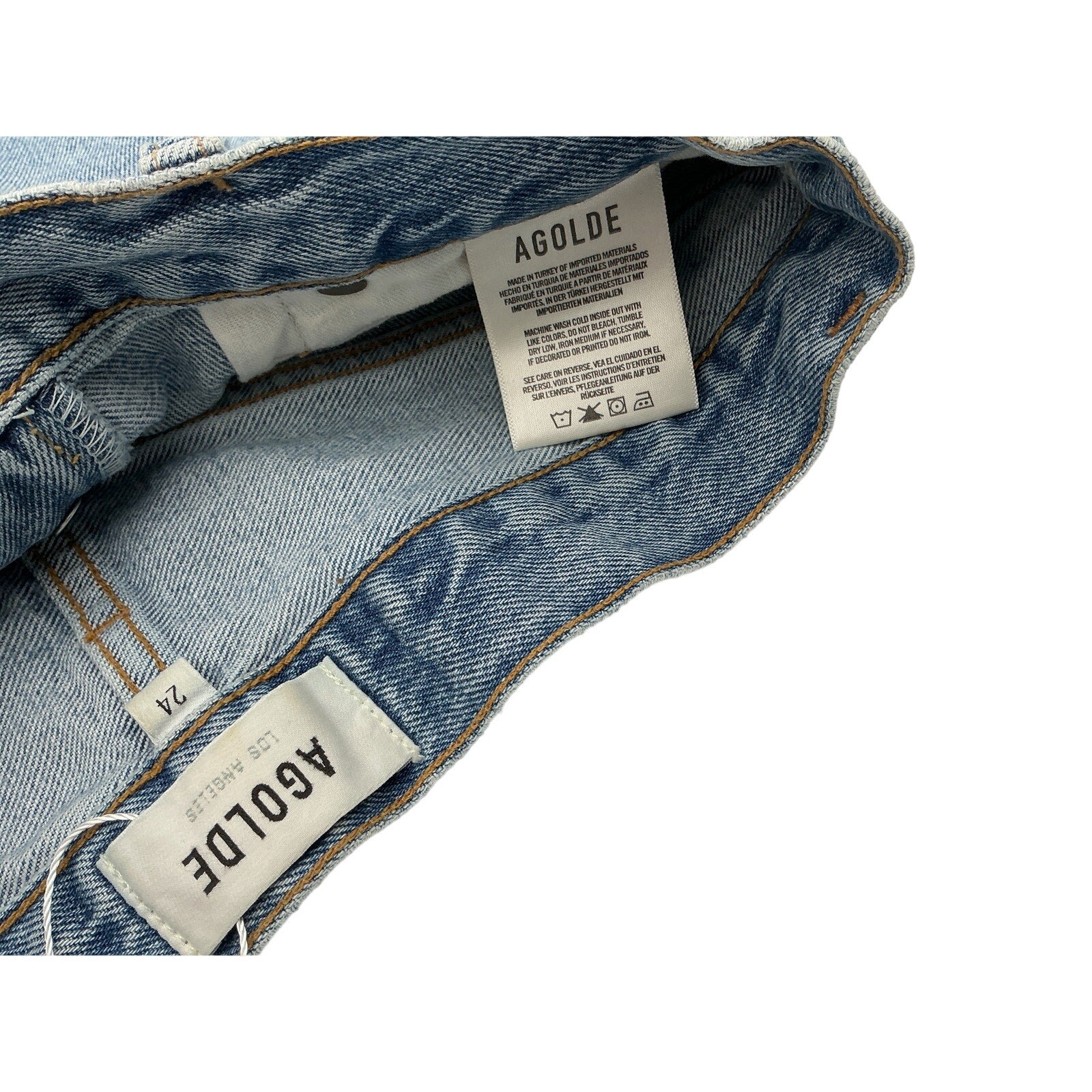 Agolde 'Parker' Blue Cotton Long Short Size 24