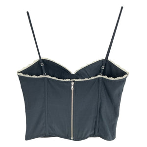 Fleur Du Mal Sleek Blue Lace Cupped Tank Size M