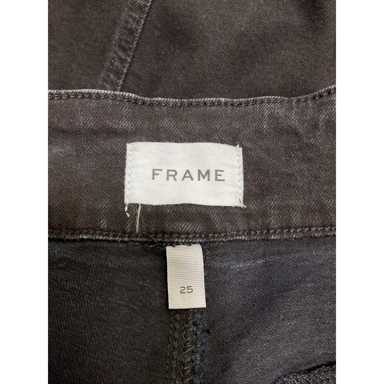 Frame 'Tailored' Black Cotton Wide Leg Size 25