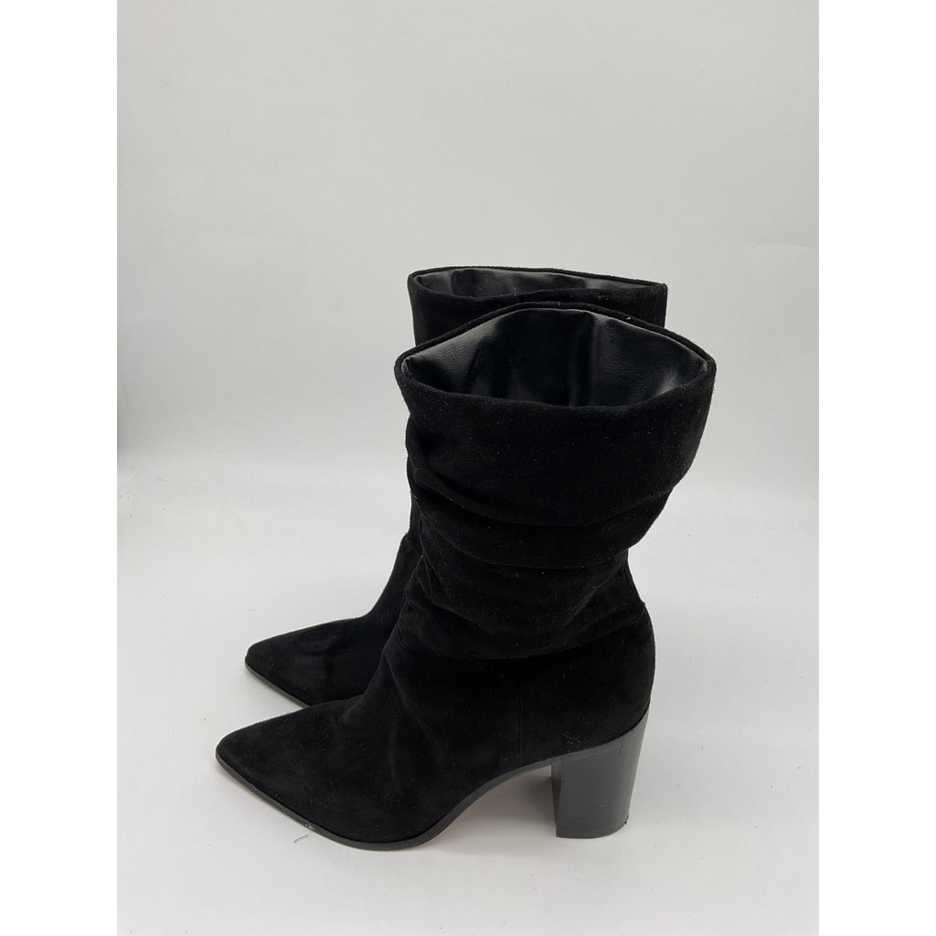 Schutz 'Ashlee' Black Leather Wedge Bootie Size 8