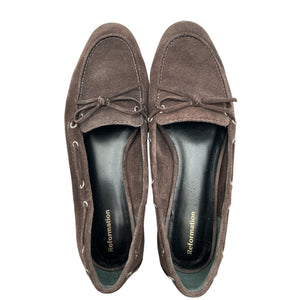 Reformation Suede Brown Kyla Boat Shoe Size 6