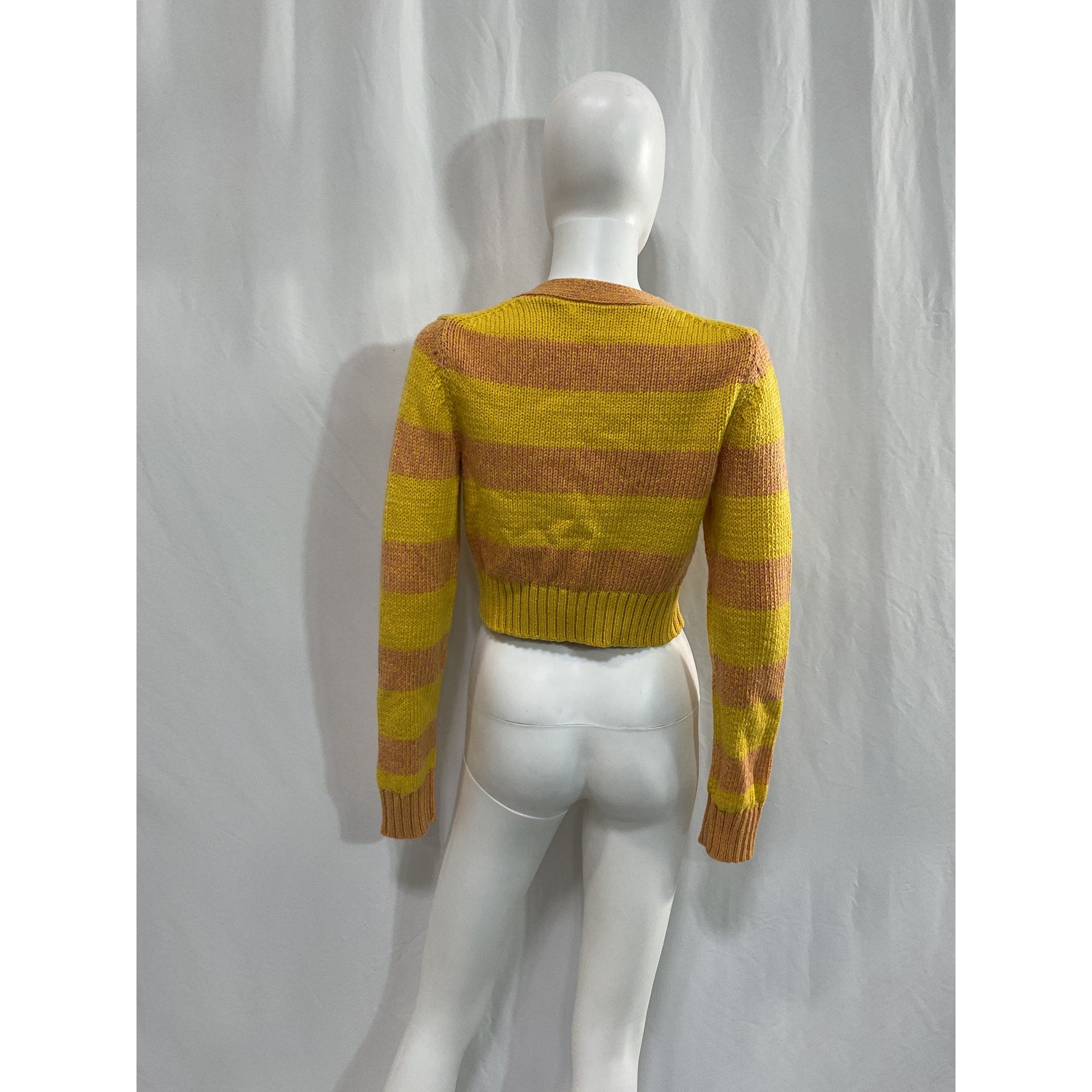 Tularosa 'Olin' Yellow Acrylic Cropped Cardigan Size XS