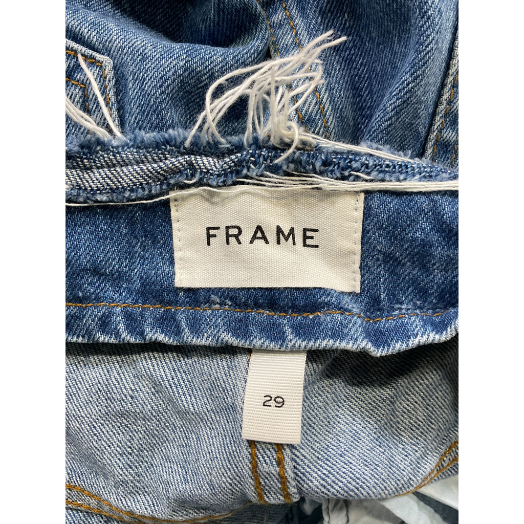 Frame Cut Off Waist Blue Denim Jean Maxi Skirt Size 29