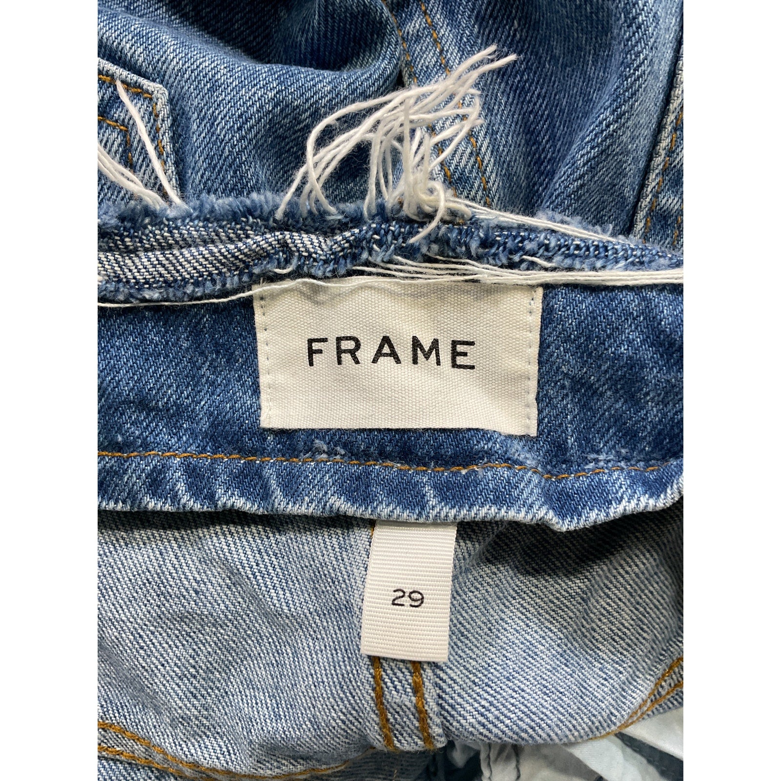 Frame Cut Off Waist Blue Denim Jean Maxi Skirt Size 29