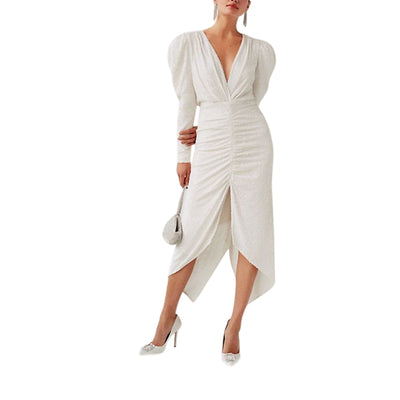 Ronny Kobo Sequined White Astrid Size M Dress