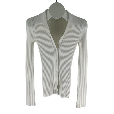 Helmut Lang Slim White Linear Rib Top Size XS